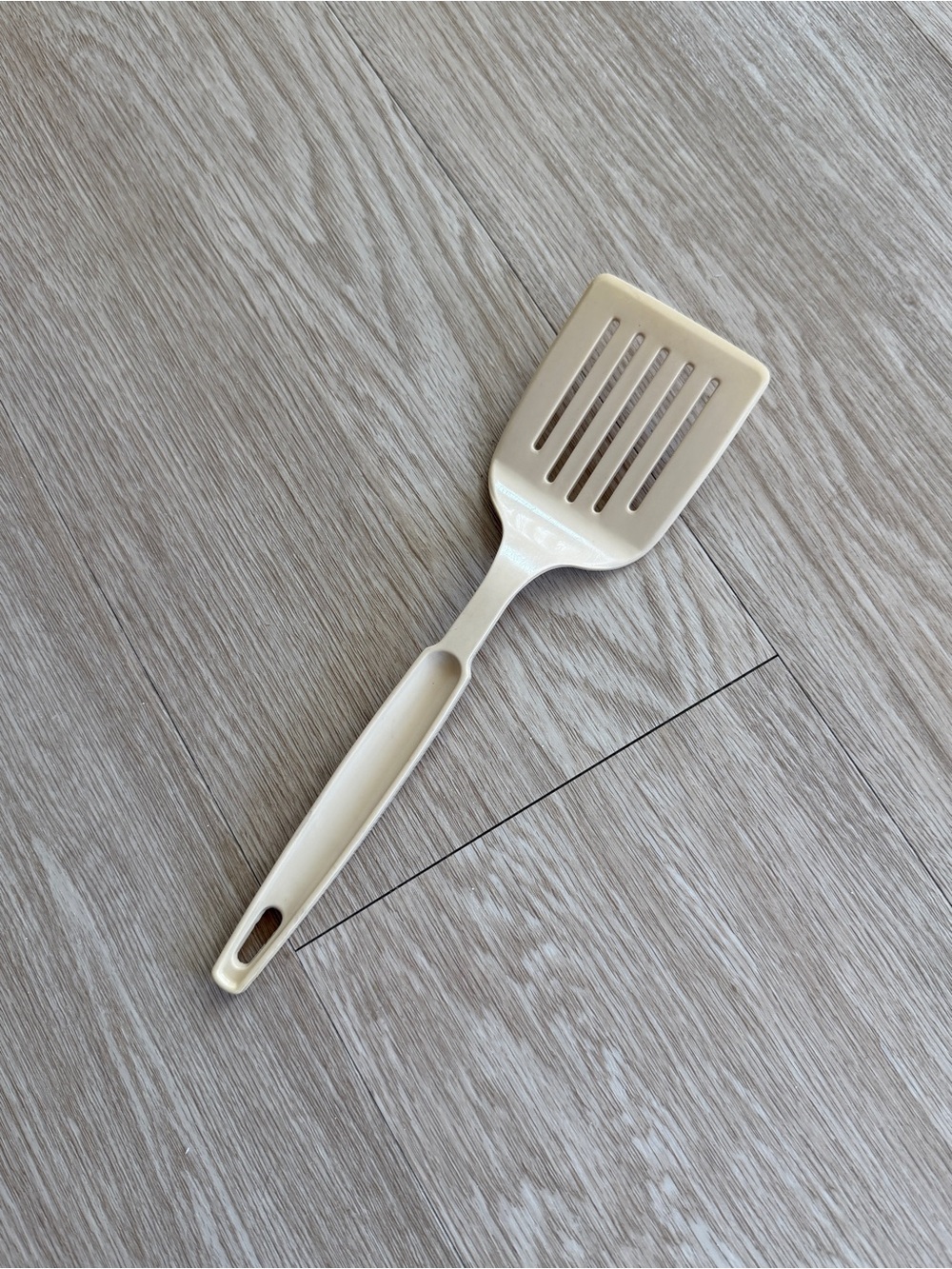 Vintage EKCO USA Spatula Nylon 5 Slotted Turner Small Flipper 10” Almond Beige